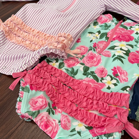 THREE Ruffle Butts Swimsuits 6-12 mo - Picture 6 of 7